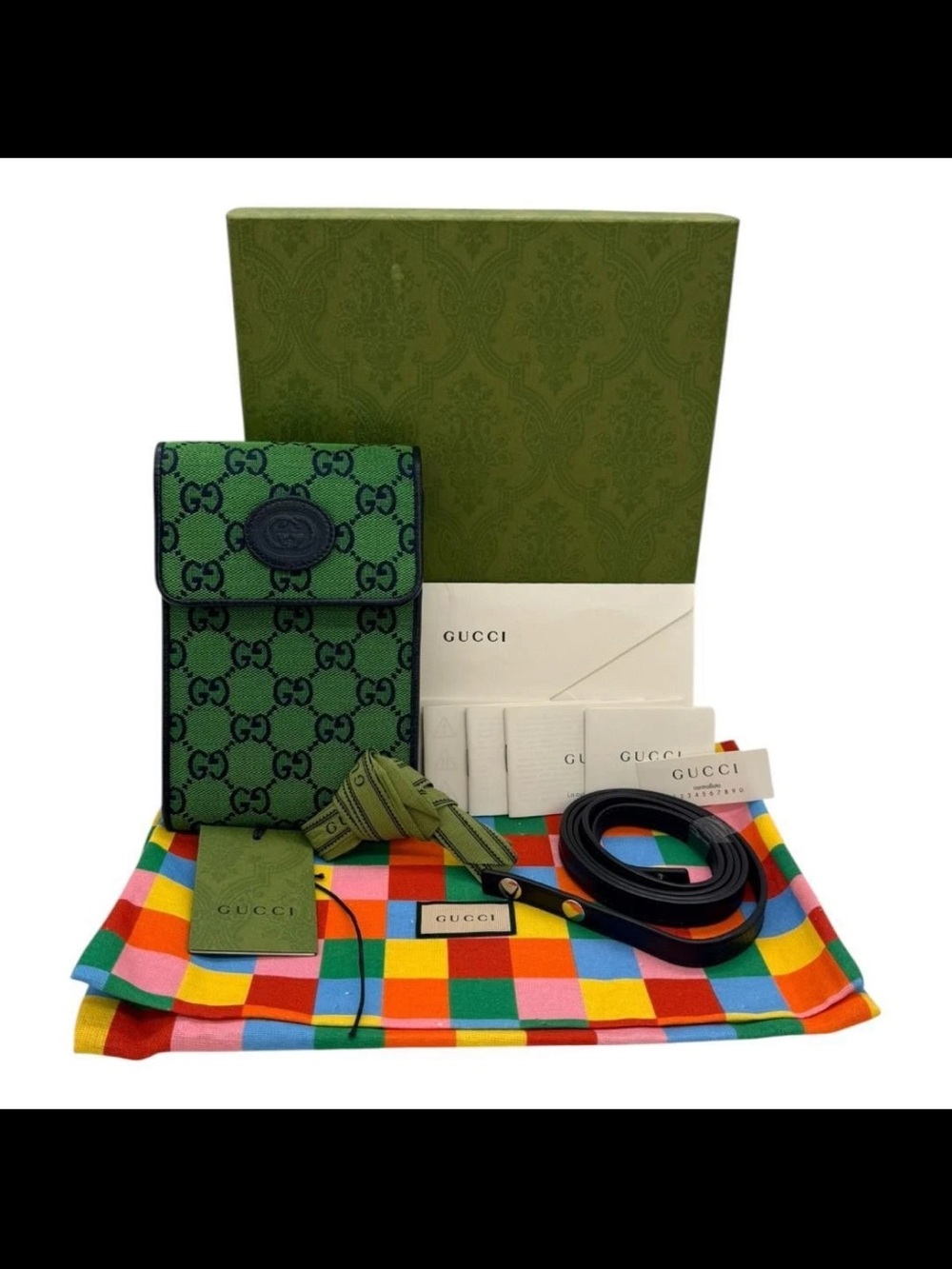 Gucci Green GG Canvas Phone Case Crossbody